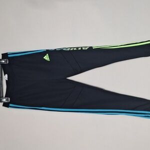 Adidas Kids Black Joggers Soccer with Blue and Green Accents